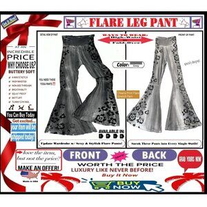 🛑 BULLY Fold Over CHEETAH ➕🆒 LEGGING PANT High Waist Flare Trouser💸BUY NOW‼️